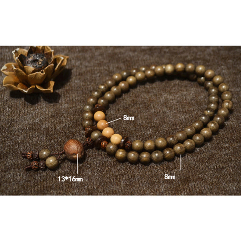 Tibetan sandalwood charm mala bracelet — view 14