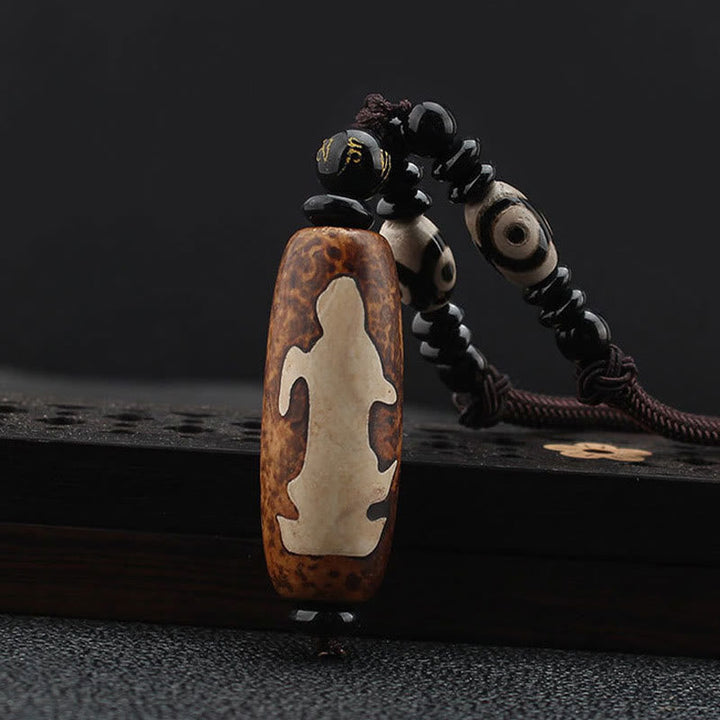 Tibetan Dzi bead Avalokiteshvara pendant — view 3