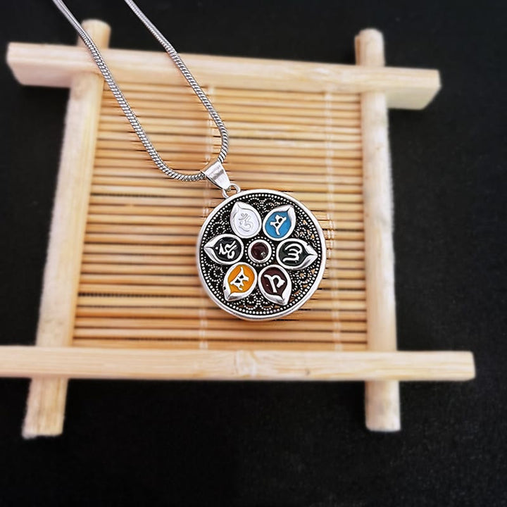 Buddha Stones Tibetan Om Mani Padme Hum Purity Necklace Pendant Necklaces & Pendants BS 4