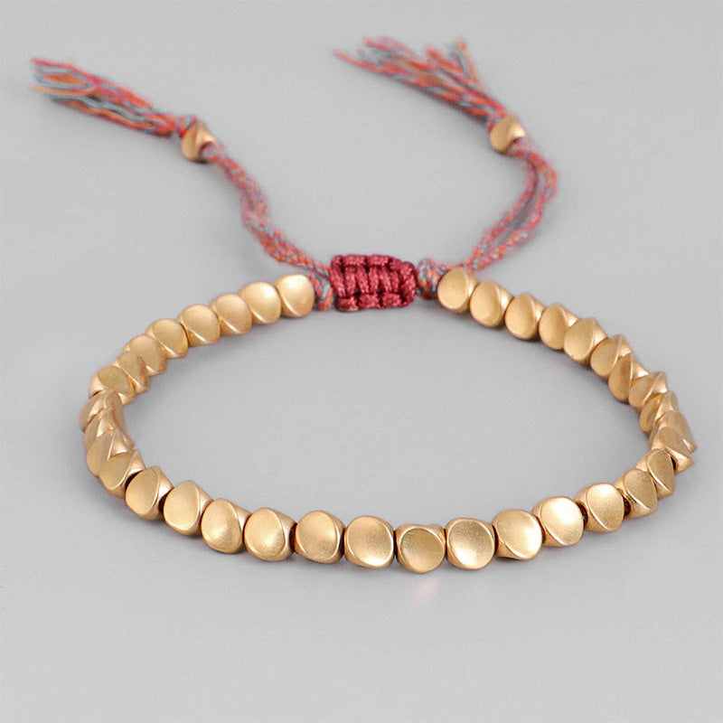 Buddha Stones Tibetan Copper Beads Healing Luck Bracelet Bracelet BS 1