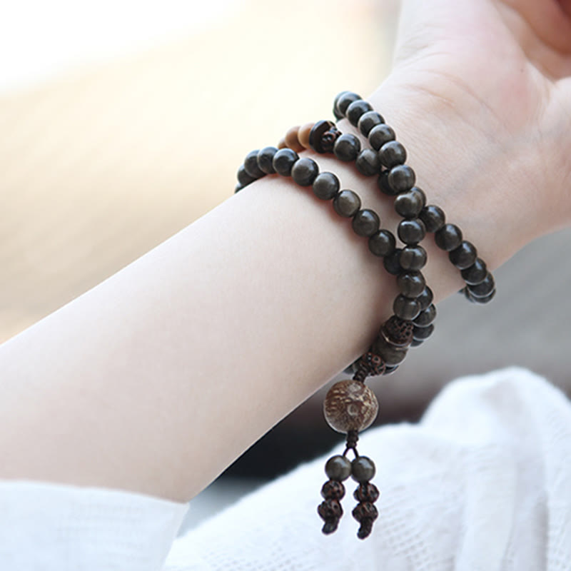 Tibetan sandalwood charm mala bracelet — view 15