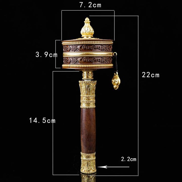 Tibetan Copper Prayer Wheel with Mantra Design — view 13