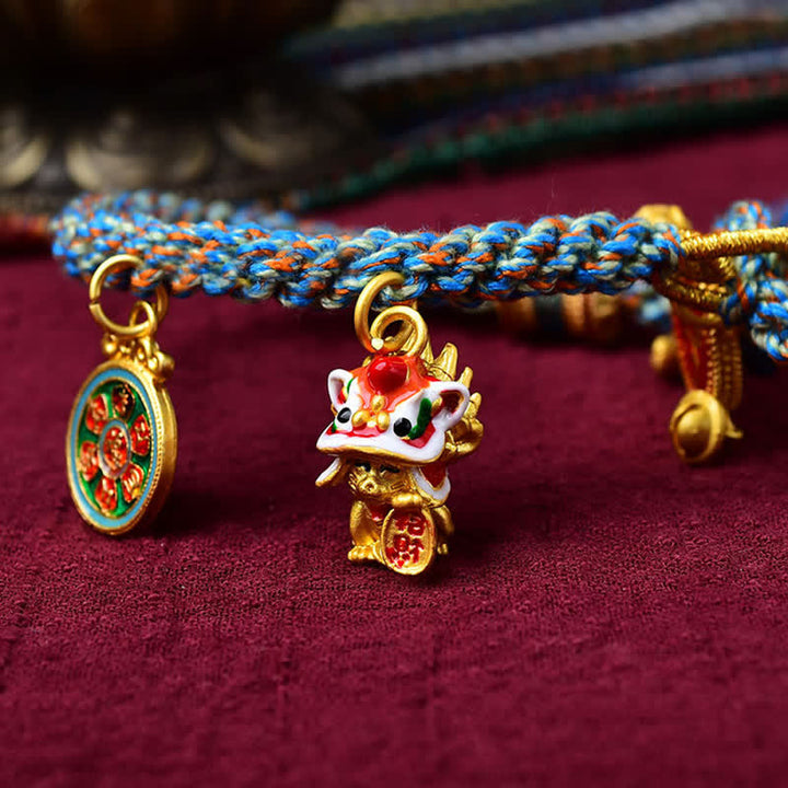 Tibetan Zakiram motif braided cord bracelet — view 5