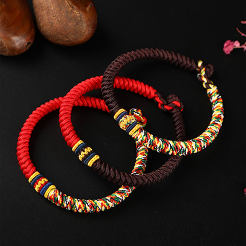 Handwoven multicolor King Kong knot bracelet — view 2