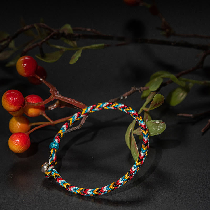 Handwoven five-color thread bracelet — view 5