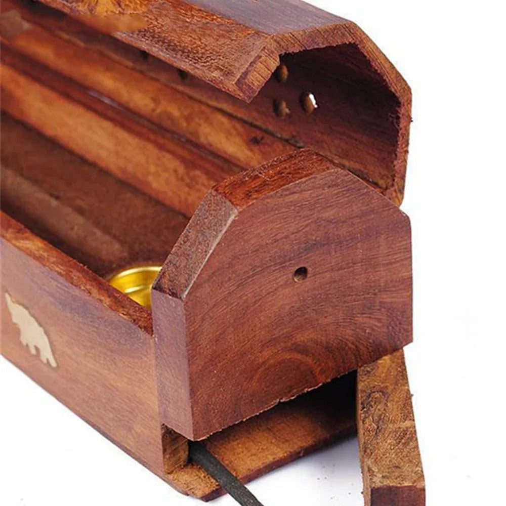 Bamboo Incense Burner Fragrance Box Tower Incense Seat Joss Stick Box Lying Censer Hand Carving Incense Stick Holder Teahouse