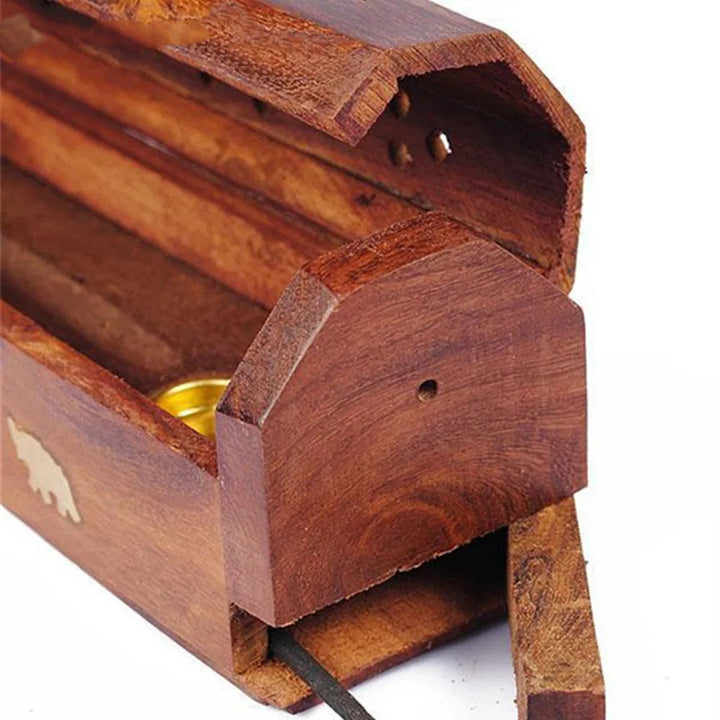 Bamboo Incense Burner Fragrance Box Tower Incense Seat Joss Stick Box Lying Censer Hand Carving Incense Stick Holder Teahouse