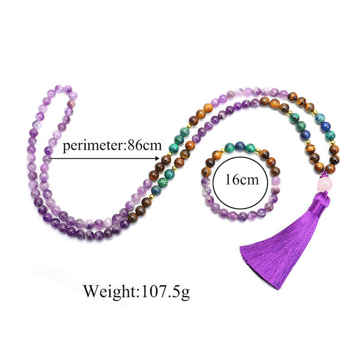 Tibetan Amethyst Mala Bracelet Set — view 5