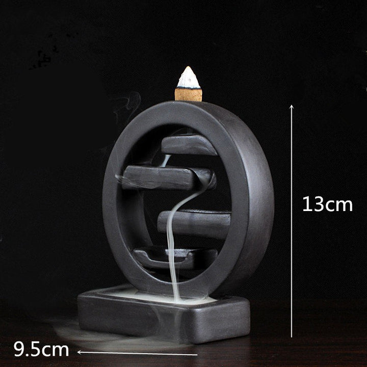 Square Incense Ceramic Backflow Incense Burner Creative Home Decor Incense Holder Censer Living Room Office Ornament