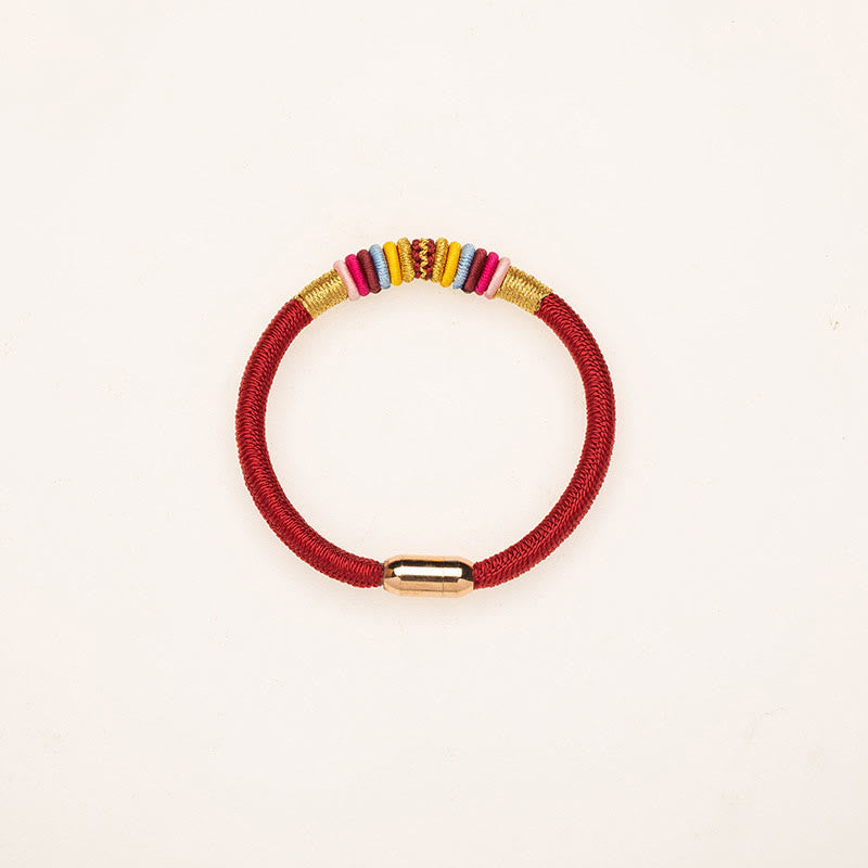 Buddha Stones Tibetan Handmade King Kong Knot Protection Magnetic Buckle Braided Bracelet Bracelet BS 10
