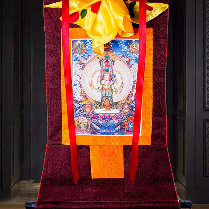 Tibetan Avalokiteshvara framed Thangka — view 6
