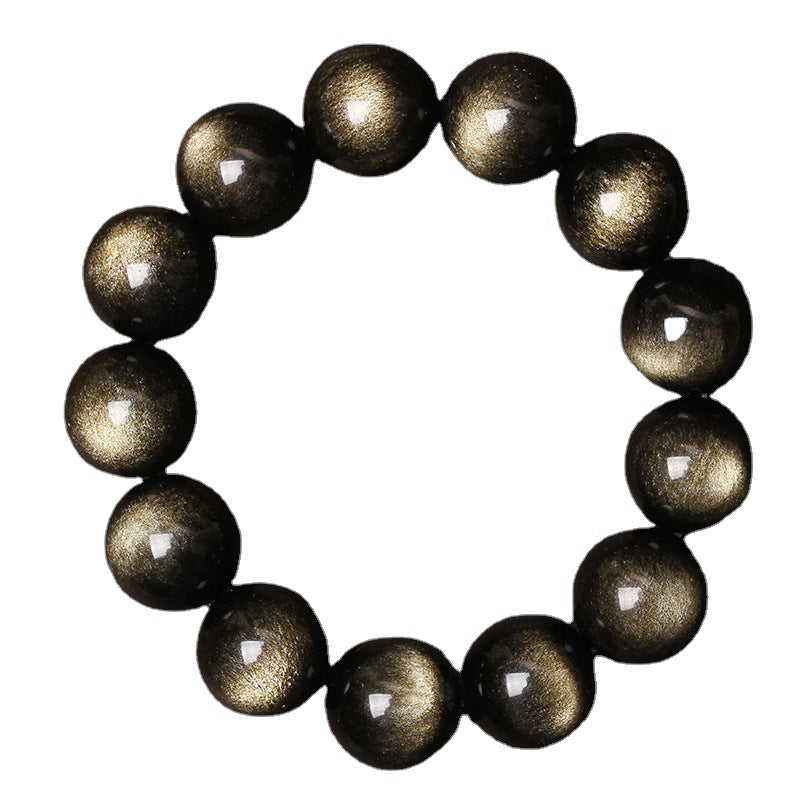 Tibetan obsidian bracelet — view 1