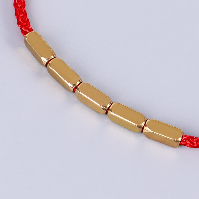 Copper bead braided cord bracelet — view 4