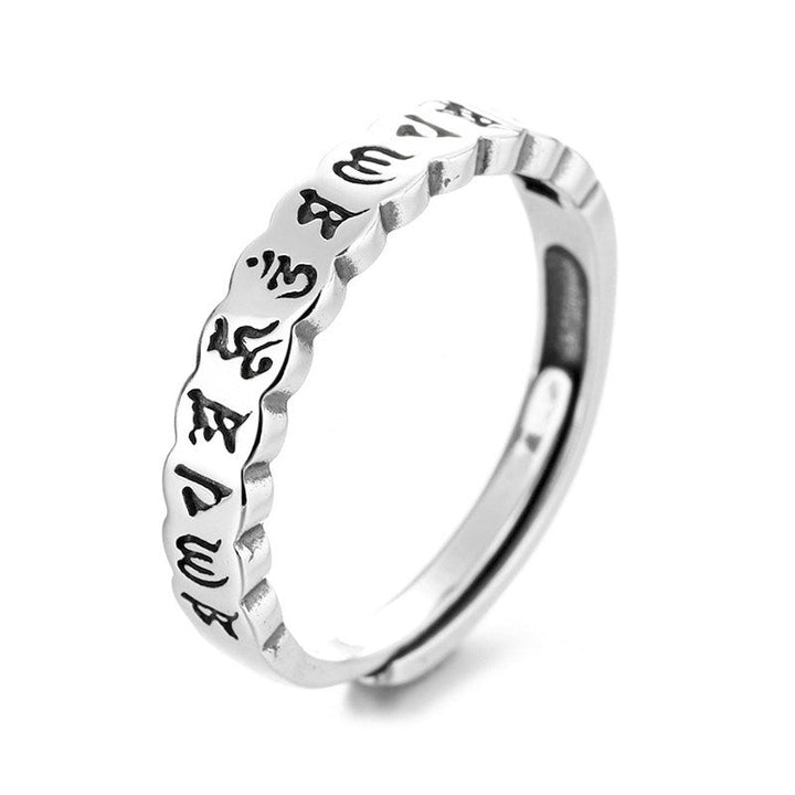 925 Sterling Silver Six True Words Calm Wisdom Ring
