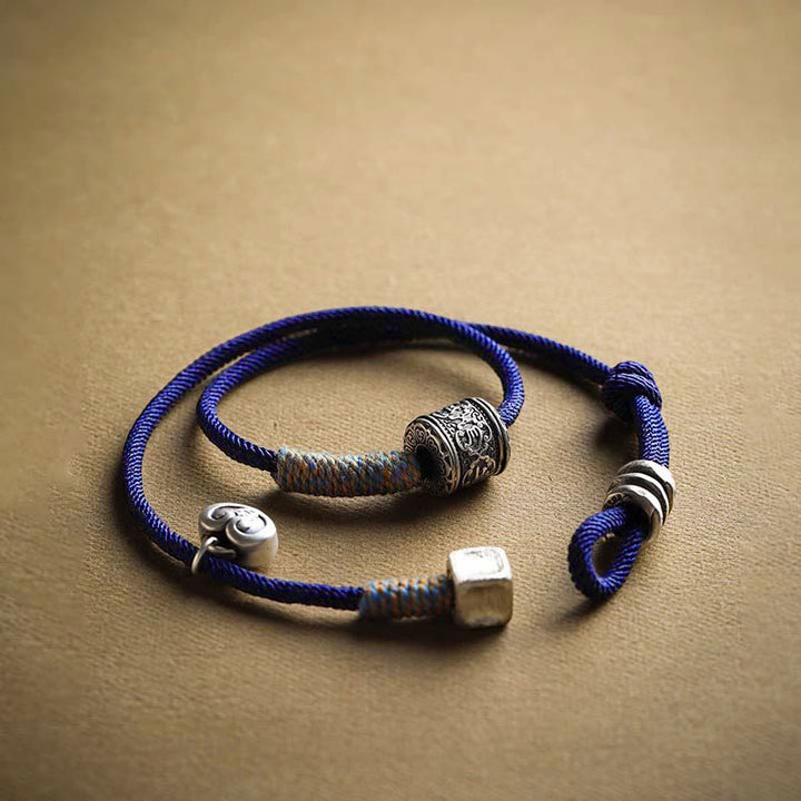 Om Mani Padme Hum double-wrap cord bracelet — view 2