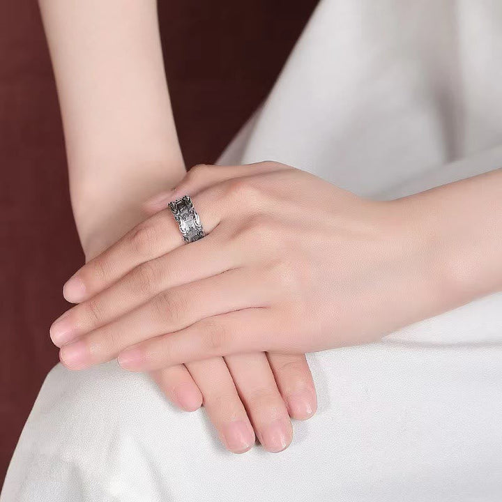 Tibetan Mantra Adjustable Ring — view 4