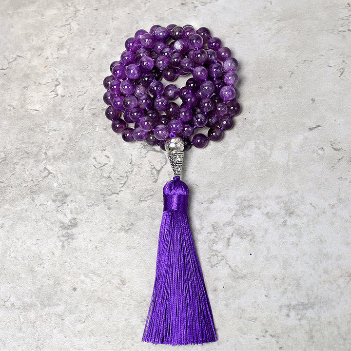 Tibetan 108-bead mala necklace — view 4