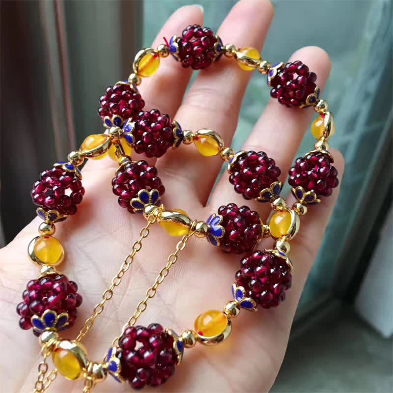 Buddha Stones Tibetan Garnet Calm Bracelet Bracelet BS 6