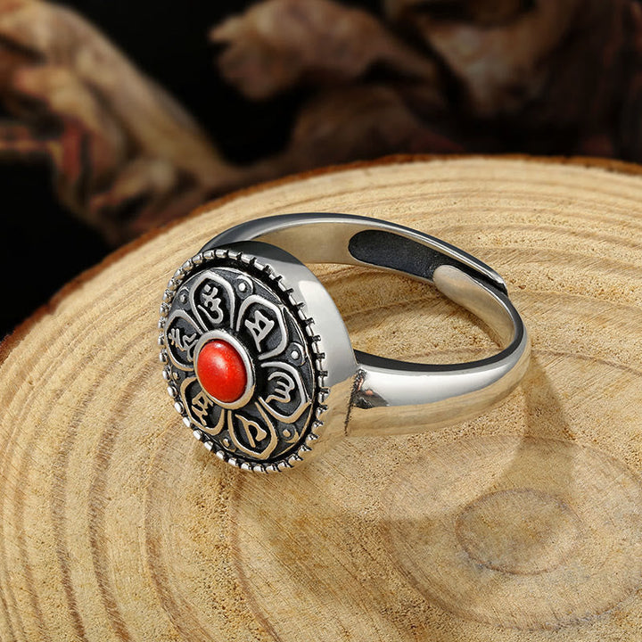 Tibetan mantra rotatable ring — view 4