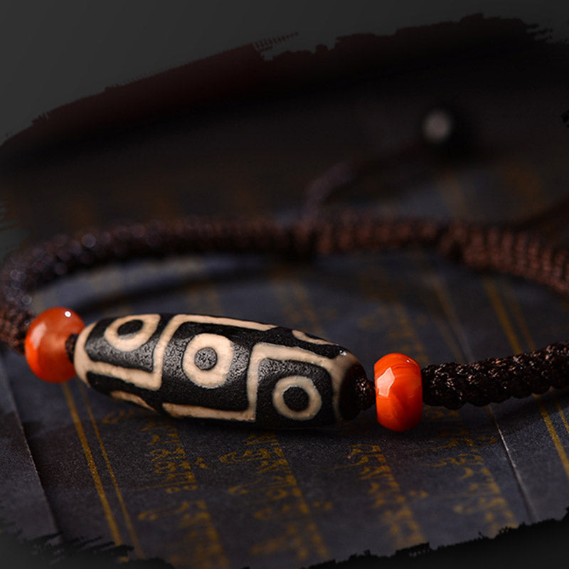 Nine-Eye Dzi bead cord bracelet — view 7