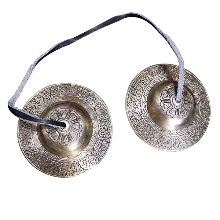 Buddha Stones Tibetan Tingsha Bell Auspicious Cloud Six True Words Copper Wealth Decoration Buddhist Supplies BS 8