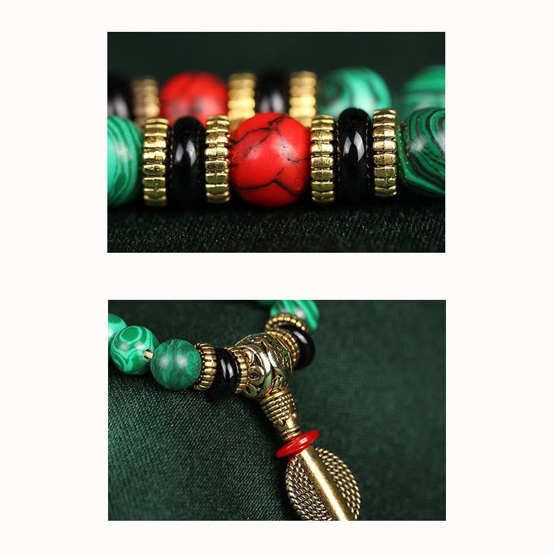 Tibetan malachite 108-bead mala — view 10