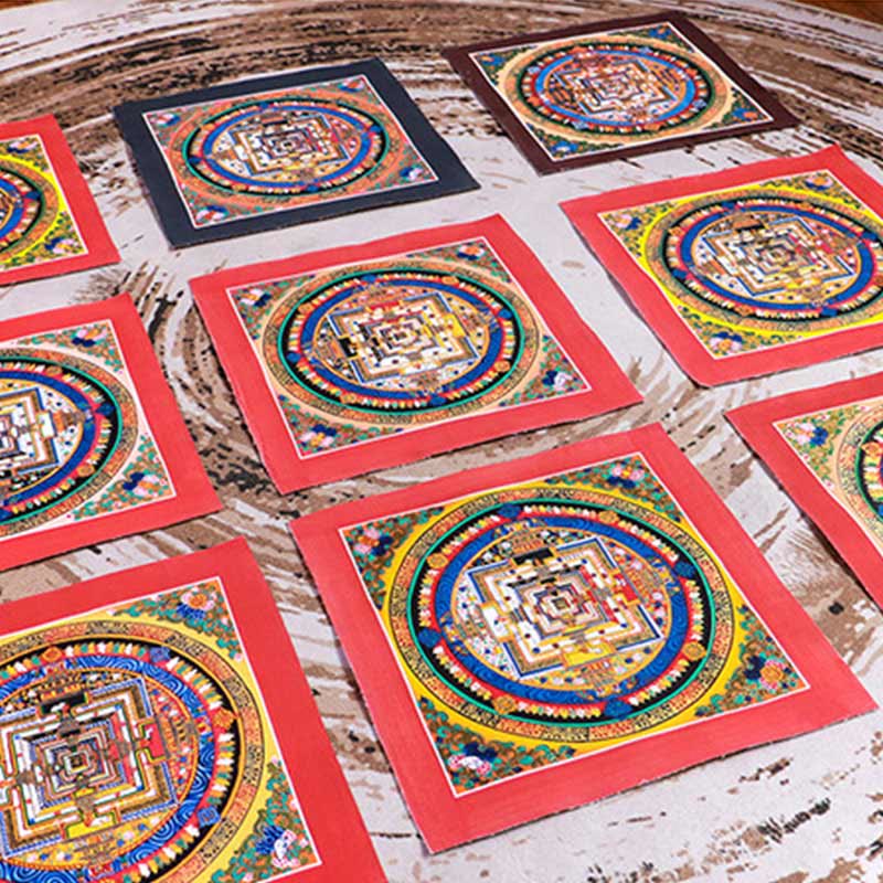 Buddha Stones Tibetan Handmade Thangka Mandala Painting Blind Box Random Color Pattern Tibetan Thangka BS 10