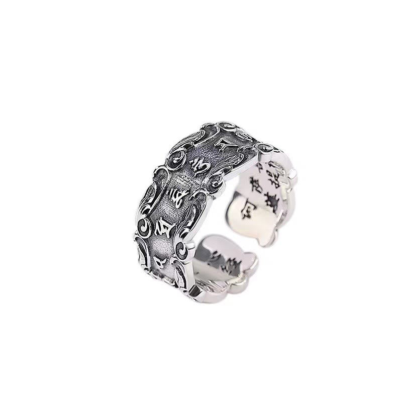 Tibetan Mantra Adjustable Ring — view 5