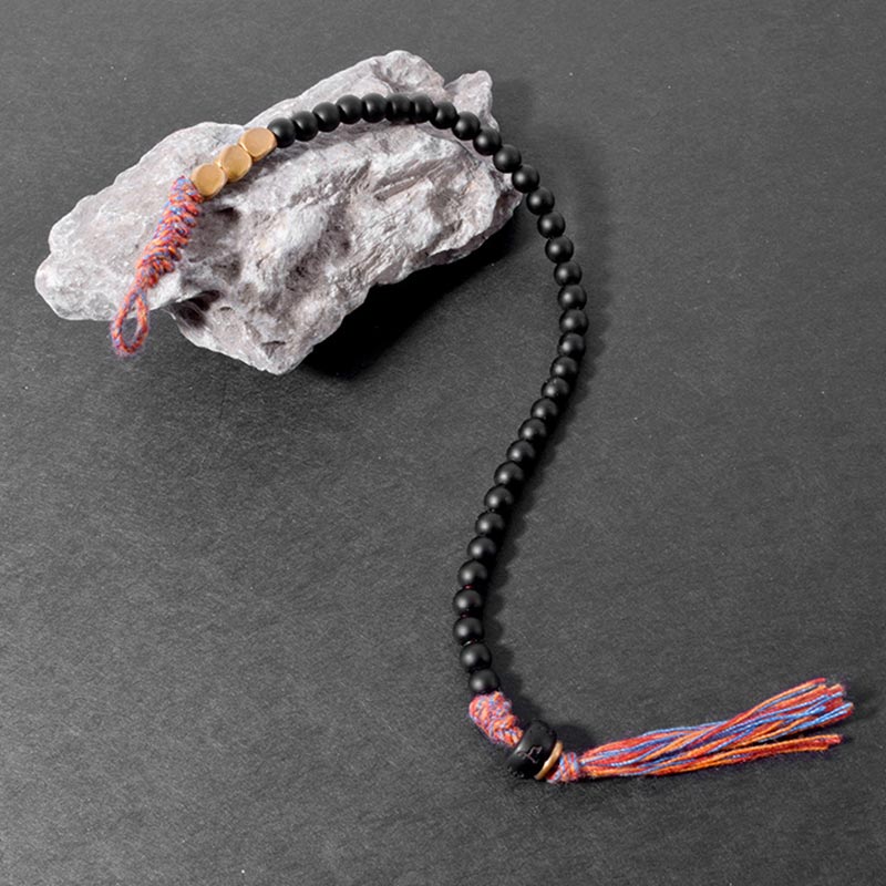 Black onyx tassel bracelet — view 6