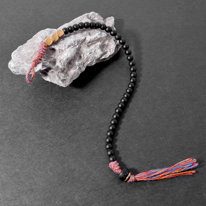 Black onyx tassel bracelet — view 6