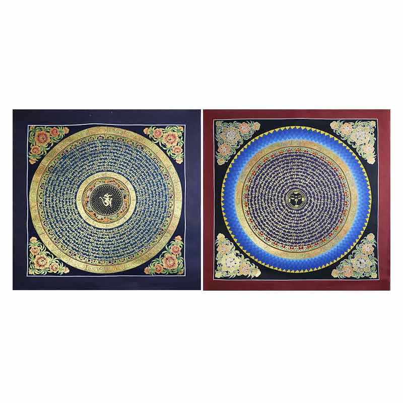 Buddha Stones Tibetan Handmade Thangka Painting Spiritual Blessing Blind Box Random Color Pattern Tibetan Thangka BS 25
