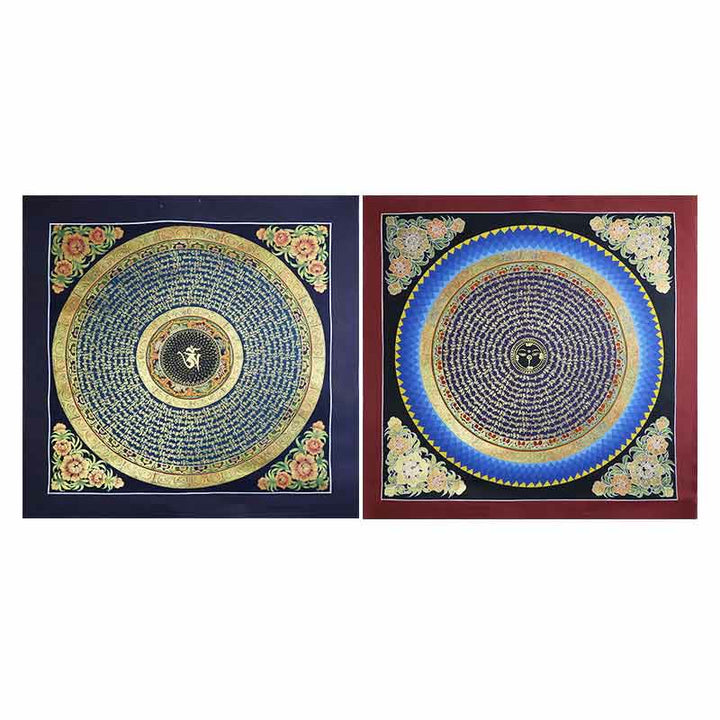 Buddha Stones Tibetan Handmade Thangka Painting Spiritual Blessing Blind Box Random Color Pattern Tibetan Thangka BS 25