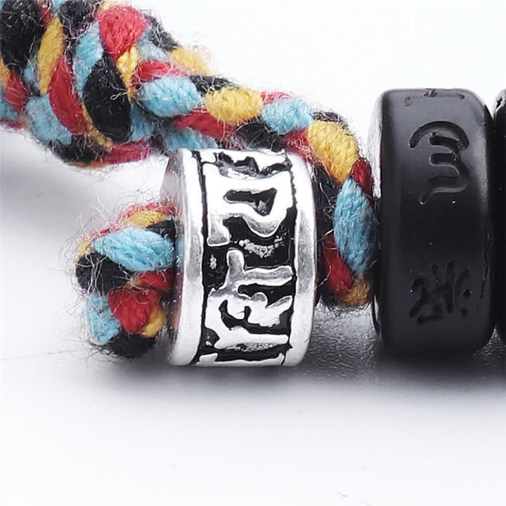 Coconut shell mantra bead bracelet — view 8