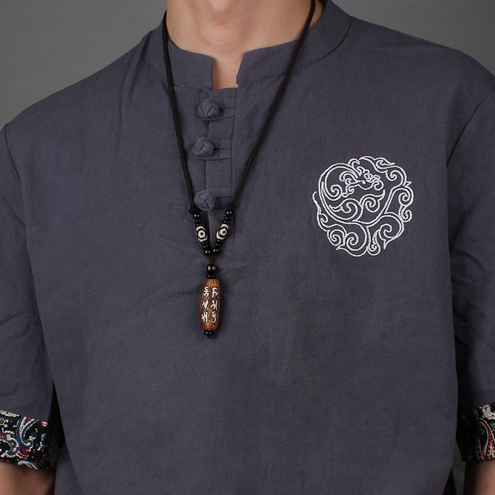 Tibetan Dzi bead Avalokiteshvara pendant — view 10