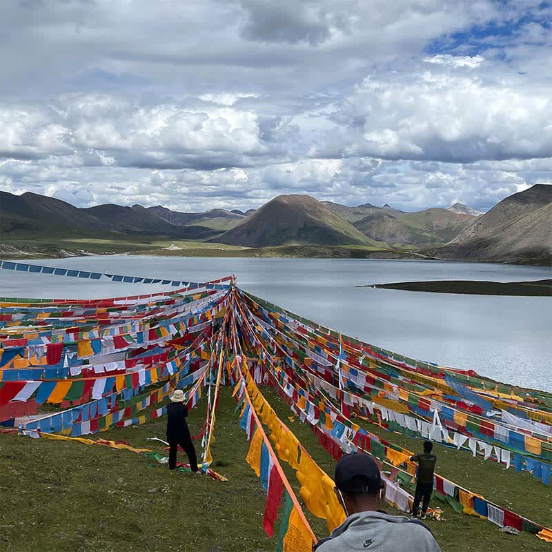 Five-color Windhorse prayer flags — view 3