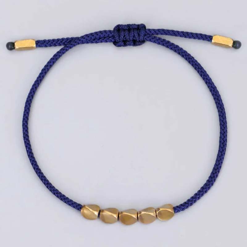 Three-piece copper bead cord bracelet set — view 6