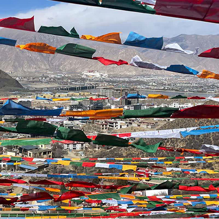 Five-color Windhorse prayer flags — view 25
