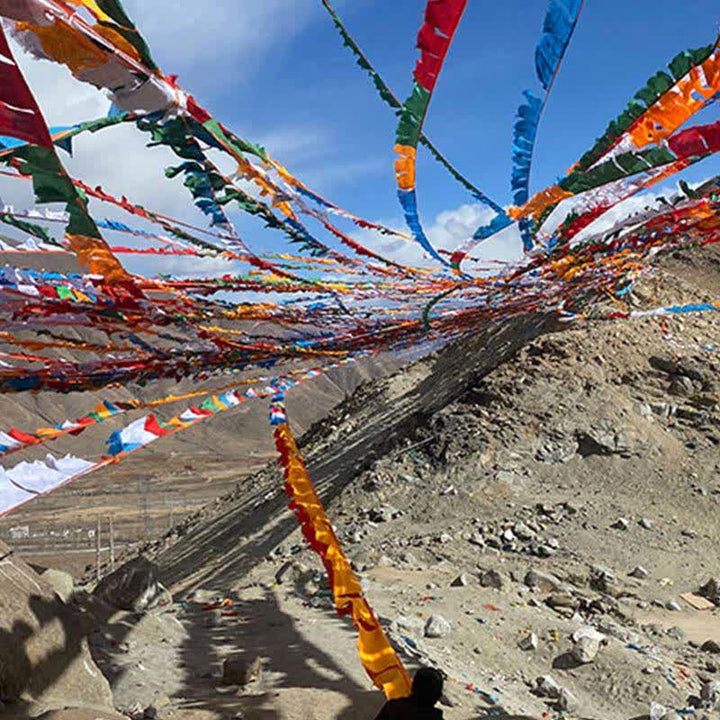 Five-color Windhorse prayer flags — view 29