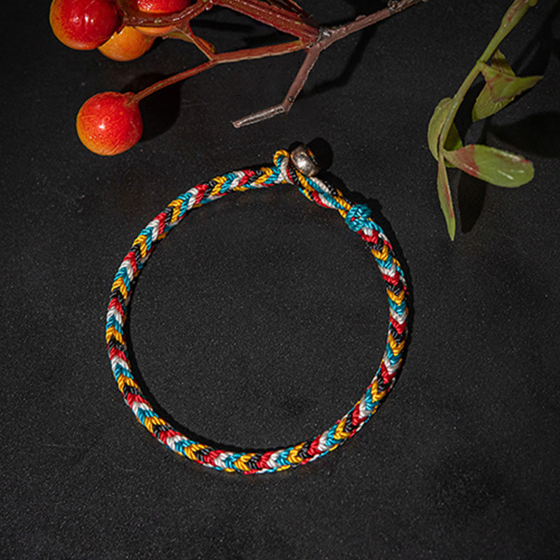 Handwoven five-color thread bracelet — view 3