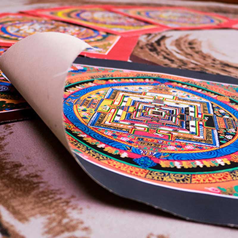 Buddha Stones Tibetan Handmade Thangka Mandala Painting Blind Box Random Color Pattern Tibetan Thangka BS 6