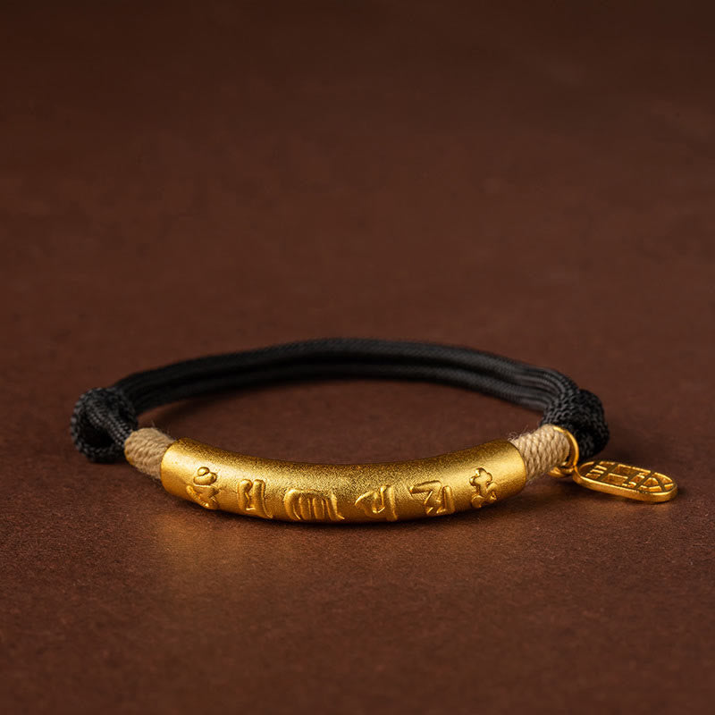 Buddha Stones 999 Sterling Silver Tibet Handmade Om Mani Padme Hum Fu Character TopRank Character Luck Braided Bracelet - image 11