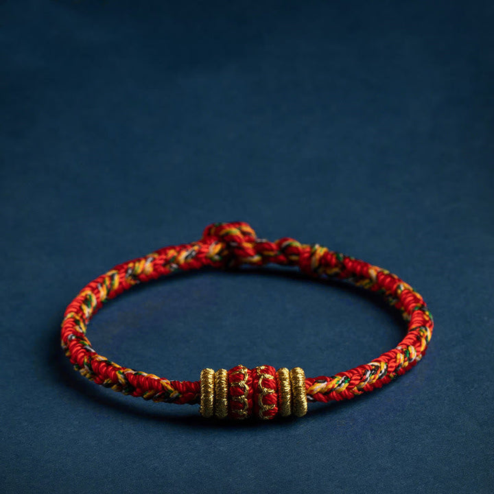 Buddha Stones Tibet Handmade Chinese Zodiac Luck Strength Braided String Bracelet - image 0