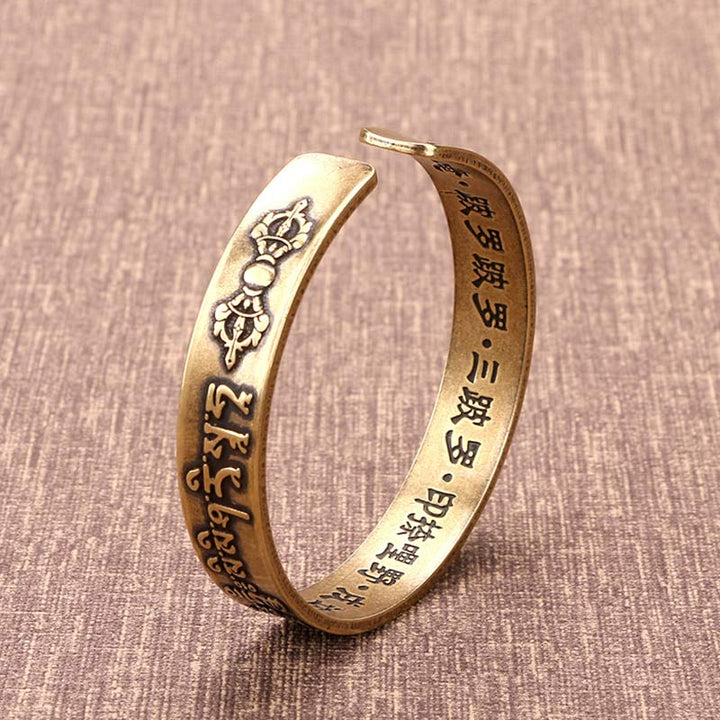 Buddhastoneshop Tibetan Sanskrit Copper Healing Bracelet Bangle