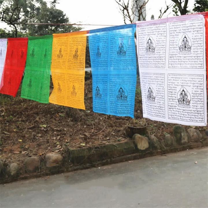 Five-color Windhorse prayer flag strand — view 5