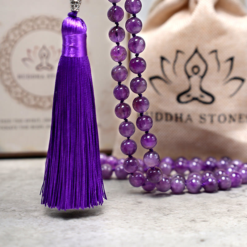 Tibetan 108-bead mala necklace — view 5
