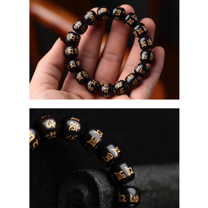 Tibetan Ebony Wood Mantra Bracelet — view 7