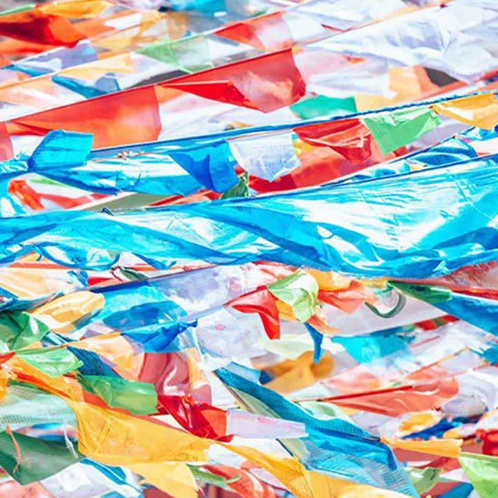 Five-color Windhorse prayer flags — view 31