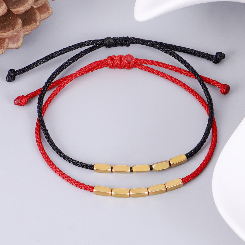 Copper bead braided cord bracelet — view 8
