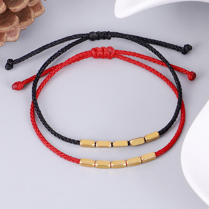 Copper bead braided cord bracelet — view 8