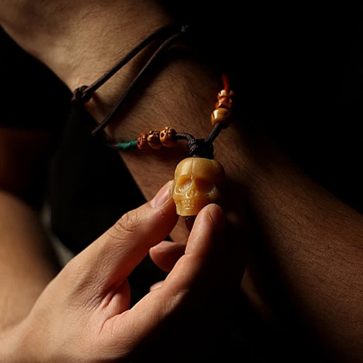 Buddha Stones Tibetan Camel Bone Skull Protection Necklace Pendant Necklaces & Pendants BS 6